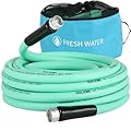 OULEME 35ft RV Water Hose with Storage Strap and Bag, 5/8" Drinking Water Hose with Aluminum Fittings, Anti Kink and Leak Free Garden Hose for Travel Trailer Camper Marine