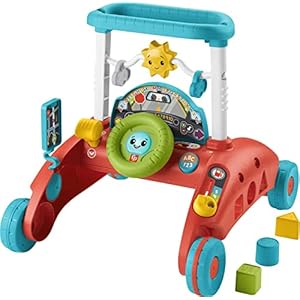 Fisher-Price 2-Sided Steady Speed Walker Multilanguage Edition, Interactive Baby Walking Toy with Smart Stages Learning Content for Ages 6 Months to 3 Years