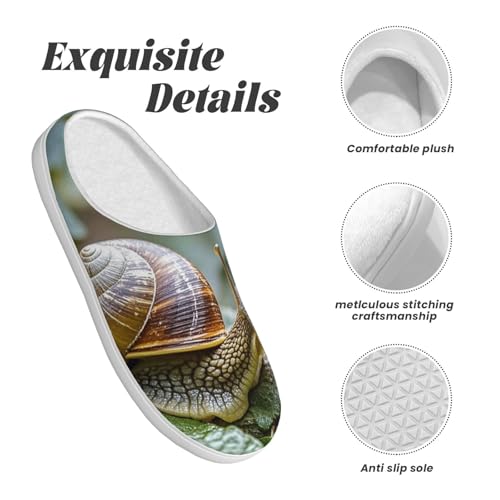 Women Men Cotton Slippers Wildlife Animal Snail Plush Shoes Non-slip TPR Slippers2