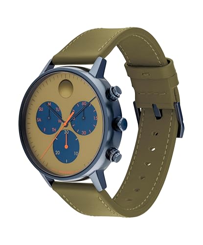 Movado Face Watch - Swiss Quartz Chronograph, Leather Strap - Classic, Timeless Luxury Fashion Timepiece for Him or Her - 43mm2