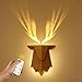 Tarinks Deer Night Light with Remote Control, Rechargeable Antler Lamp, Dimmable Deer Wall Light, Deer Sconce Gifts for Women Men Dad Husband Uncle Brother Friend, Hallway Stairway Home Decor