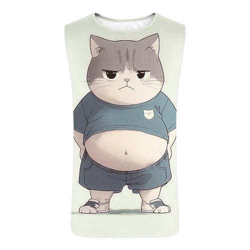 Camisetas de Tirantes Hombre Verano Casual Camiseta sin Mangas Deportivas Moda Gym Jogging Divertida Animal Estampado Suelto Chandal Tank Top Playa Músculo T-Shirt básica tee 2025