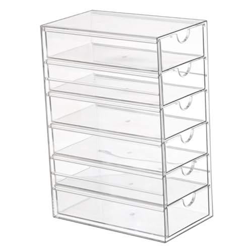 SOIMISS Caja De Almacenamiento Del Cajón Unidad De Almacenamiento Con Cajones De Mimbre Cajas De Almacenamiento Grandes Con Tapa Cubitos Compartimentos Ergonómico Transparent La Mascota