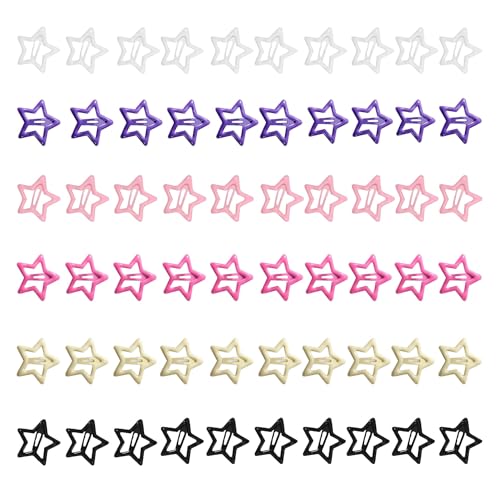 60 pinzas de cabello estrella para mujeres metal miniatura 1