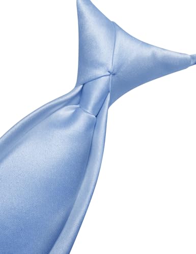 Image of Barry.Wang Boys Ties Pre-Tied Satin Solid Color Kids Tie Pocket Square Set Adjustable Formal Necktie Graduation School
