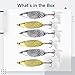 YHomU 6 Pcs Fishing Spoon Lures in Metal, Dual Color Design for Freshwater and Saltwater, Feather Hook, 2.16 in/5.5 Cm, Suitable for Casting and Ice Fishing