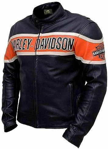 Biker Jacket For Men’s – Victoria Lane Black Motorcycle Style – Premium Jacket (4XL, Black Faux Leather)