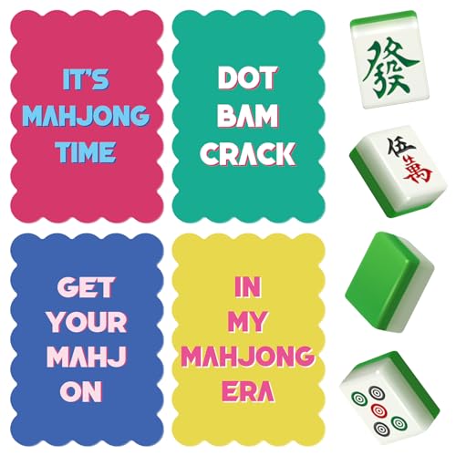DERTE 4 Piezas Barajas Mezcladoras de Mahjong 7.1 Pulg