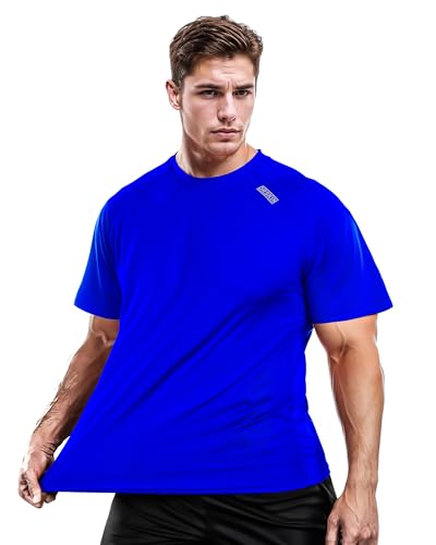 DRSKIN Men's T-Shirt Short Sleeve Shirts Running Athletic Workout Active Sun Protection Active Quick Dry (BSSBU25, S)