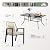 7 Pieces Patio Dining Set, 6 x Woven Rattan Chairs with Waterproof Cushion, 59" Rectangular Metal Dining Table with Umbrella Hole, Outdoor Table and Chairs Set for Backyard Lawn and Deck, Beige