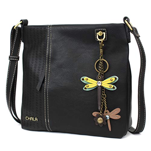 CHALA Laser Cut Crossbody Faux Leather Black