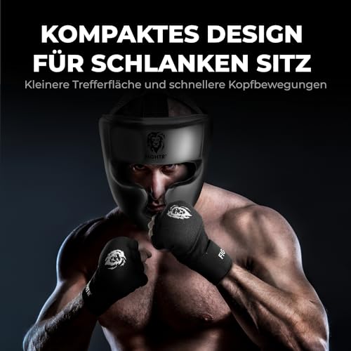 FIGHTR® Kopfschutz mit bestem Sitz für maximalen Schutz | Boxhelm für Sparring | Verstellbare Größe für Boxen, MMA, Muay Thai, Kickboxen & Kampfsport