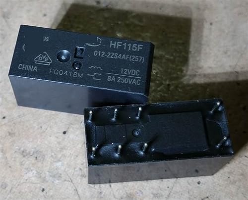 Relé HF115F 012-2ZS4AF de 8 pines y 12V con capacidad de conmutación de 8A