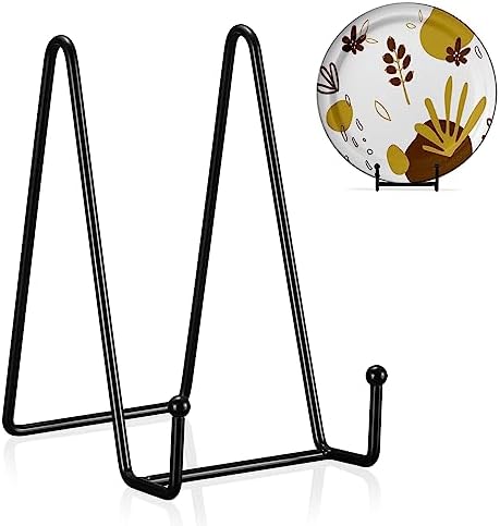 Plate Stands for Display - 3PCS Decorative Stand Plate Holder Easel Metal Frame Stand for Home Decoration Fine China Plates Arts & Crafts Showcase (6 Inch Black)