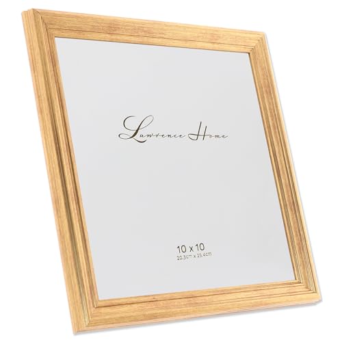 Image of Lawrence Frames 536210 10x10 Sutter Burnished Gold Picture Frame