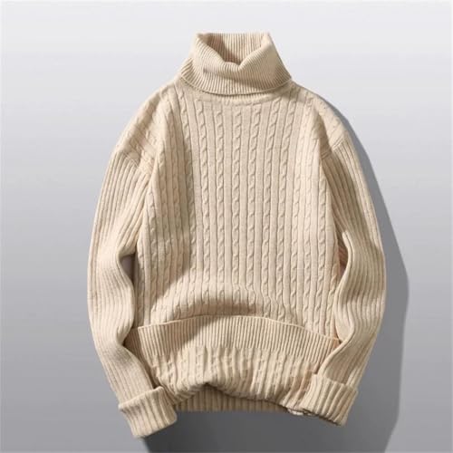 Men's High Neck Pullover Knit Sweater Slim Fit Casual Streetwear Long Sleeve Mock Neck Winter Warm Knitwear Top4