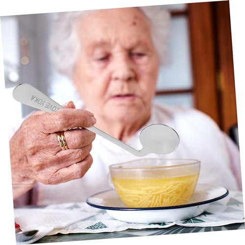 OUNONA 1 Conjunto De Utensílios De Mesa Para Idosos Garfo Em Ângulo Assistência Em Ângulo Talheres P