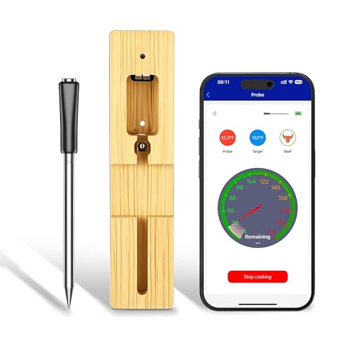 Hilika Termometro Culinario, Termômetro de Carne Bluetooth Inteligente, Termômetro para Cozinha Sem Fio, 60 Metros