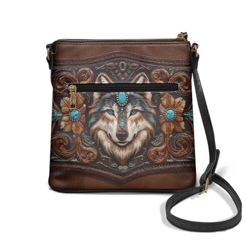 Image of Leather Women Crossbody Hobo Bag Satchel Purse Handbag with Adjustable Shoulder Strap and Zipper Pockets