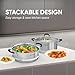 SUNHOUSE - 3.1 Quart Steamer Pots With Lid 2-Tier Multipurpose Stainless Steel Steaming Pot Cookware With Handle For Vegetable, Dumpling, Sauce, Food - Triple Bottom, Measurement Line