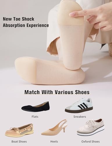No Show Socks Womens 6Pairs Cushioned Anti-Slip Grip Breathable Soft for Work, Running, Yoga, Athletics, Daily3
