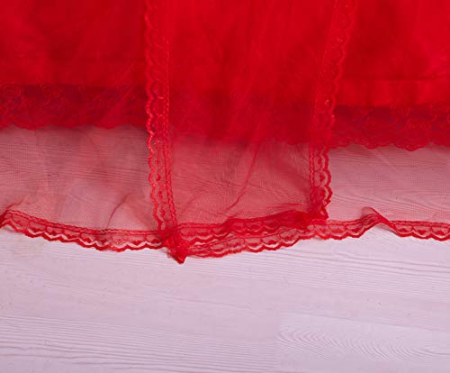 Mengersi Red Princess 4 Corners Post Bed Canopy Bed Curtains (California King, Red) #TOP5