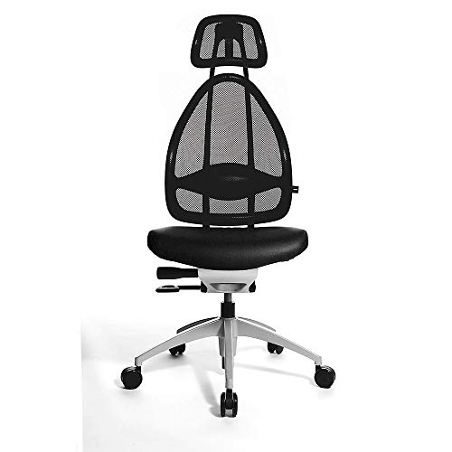 TOPSTAR | Design-Bürostuhl | mit Kopfstütze und Netzrücken | Rückenlehnenhöhe gesamt 830 mm | schwarz