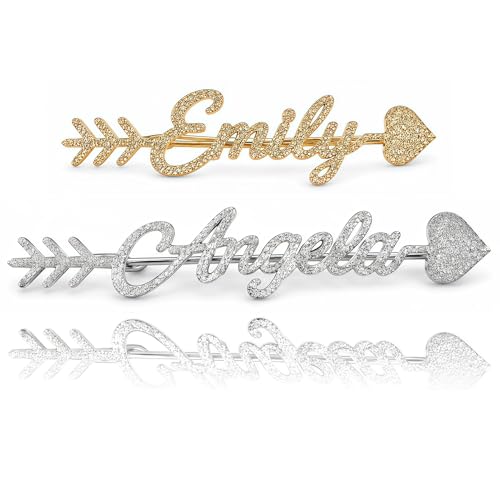 Image of Custom Name Lapel Pin Personalized Script Brooch for Women Men, Customizable Name Badge Elegant Cursive Letter Pin, Minimalist Jewelry Gift for Wedding Birthday Anniversary