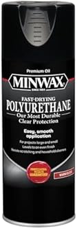 Minwax Fast Drying Polyurethane Spray, Protective Wood Finish, Clear/Warm Gloss, 11.5 oz. Aerosol Can ( Packaging May Vary)