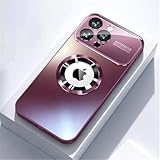 ZSUFCBF Luxuriöse, Matte Magnethülle in Titan-Metallic für iPhone 17, 16, 15, 14, 13, 12, 11 Pro Max, 17 Air, 15, 14 Plus, 13, 12 Pro, kabelloses Laden, Weinrot, für iPhone 17 Air