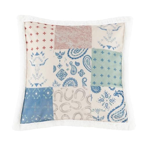 Image of Indigo Hill by HiEnd Accents Patchwork Paisley 18x18 Throw Pillow