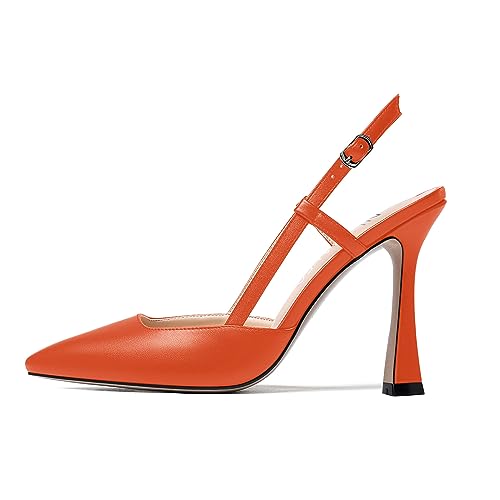 NUMALEO Womens Buckle Evening Matte Sexy Fashion Slingback Pointed Toe Stiletto High Heel Pumps Shoes 4 Inch2