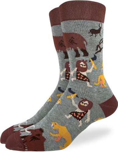 Good Luck Sock Men's Caveman Neanderthal Socks, Adult