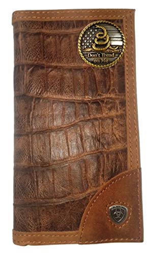 Custom Ariat Don't Tread On Me Long Gator Print Leather Wallet