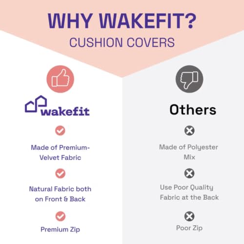 Image of Wakefit Designer Cushion Cover | 24x24 inch | Plush Fur Feel | Velvet Fabric | Machine Washable | Pack of 1 | Fur Beige