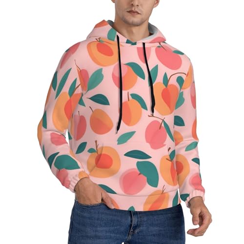 Sweat à capuche homme motif pêche rose sans couture toutes saisons