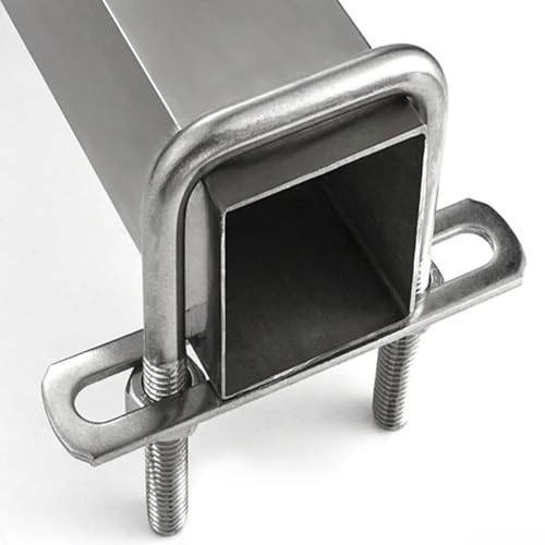 Aoyswuz 6 Stück U-Schrauben M8 x 40 x 100 mm 304 Edelstahl Bügelschraube Quadratische U Bolzen für Rohr Befestigung Auto Abschleppen