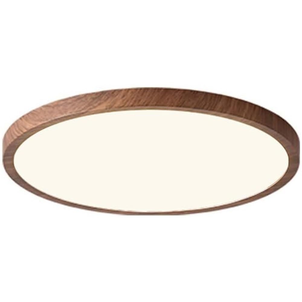 Plafonnier encastré scandinave en bois noyer de 40 cm pour salon