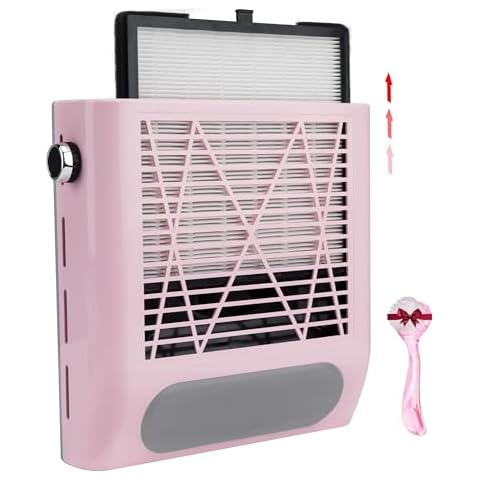 CoFashion Nail Dust Collector for Acrylic Nails Vacuum Machine 80W Adjustable Nail Vacuum Dust Collector Electric Nails Filter for Manicure Nail Fan Dust Collector Cover