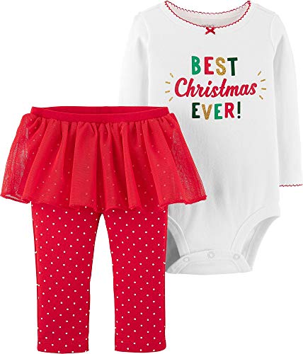 Cadeau de Noël bébé fille : ensemble 2 pièces rouge avec tutu pour 3 mois