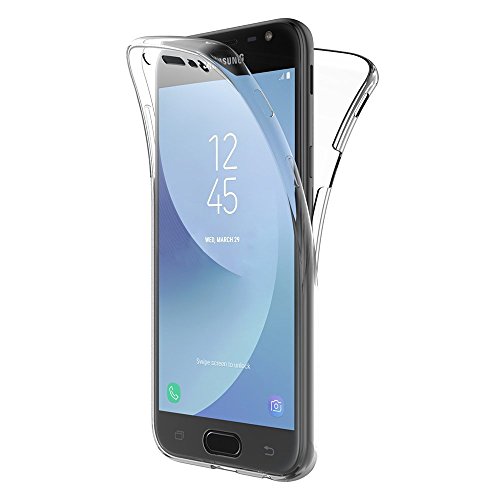 COPHONE Funda Samsung Galaxy J7 2017, Transparente Silicona 360°Full Body Fundas para Samsung Galaxy J7 2017 J730 Carcasa Silicona Funda Case.