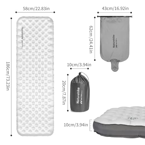 Naturehike Ultralight Sleeping Pad with Sidewalls, PFAS-Free Insulated Inflatable Sleeping Pad 6.5R, Lightweight Sleeping Mat for Camping, Hiking, Backpacking, 10cm Thickened - image 2
