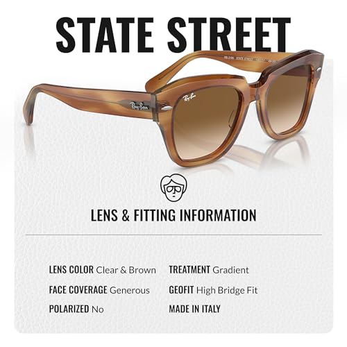 Ray-Ban RB2186 STATE STREET Square Shaped Sunglasses for Men & Women with Official RAYBAN Eyewear Kit4