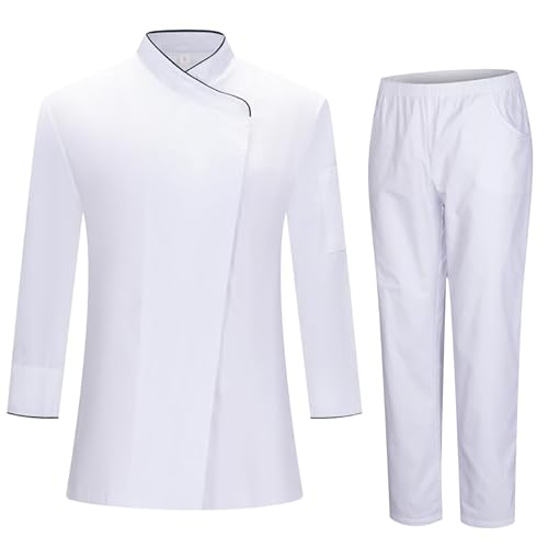 MISEMIYA - Kochjacke und -Hose für Damen - Kochjacke für Damen - Gastronomieuniform - 731-8312 - Medium, Weiß