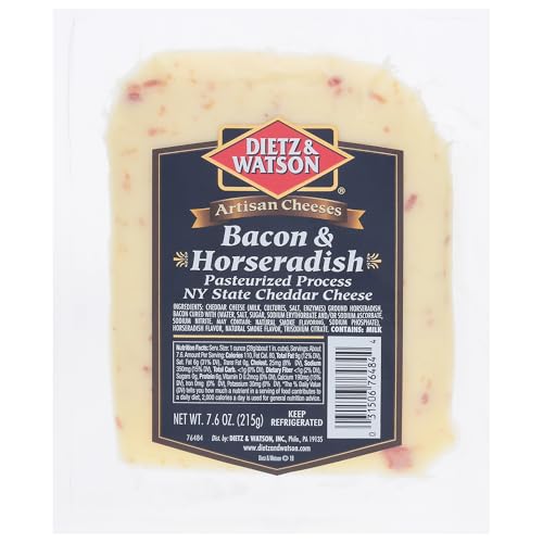 Dietz & Watson Bacon & Horseradish Cheddar Cheese Wedge, 7.6 oz