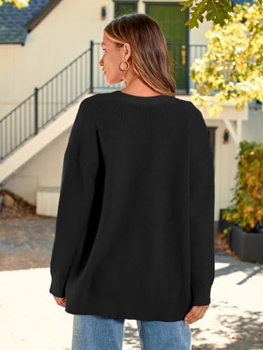 Image of LILLUSORY Women Oversized Cardigan Sweater 2025 Fall Outfits Cloth Fashion V Neck Knit Button Front Casual Trendy Tops