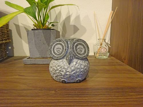 Amazon.co.jp: 幸運を呼ぶフクロウ(グレー色) 福を呼ぶフクロウの置物