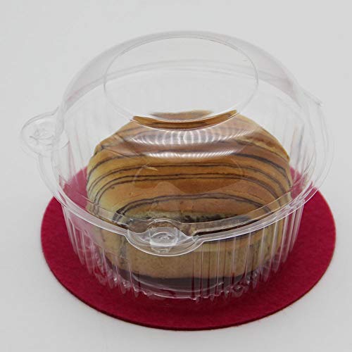 Happy Trees 50 Pack Plastic Single Individual Cupcake Muffin Dome Holders Cases Boxes Cups Pods - Thumbnail 6