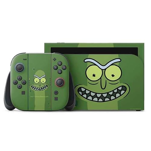 Skinit Decal Gaming Skin Compatible with Nintendo Switch 2 (2025) with Joy-Con - Officially Licensed Adult Swim Rick and Morty Pickle Rick Design