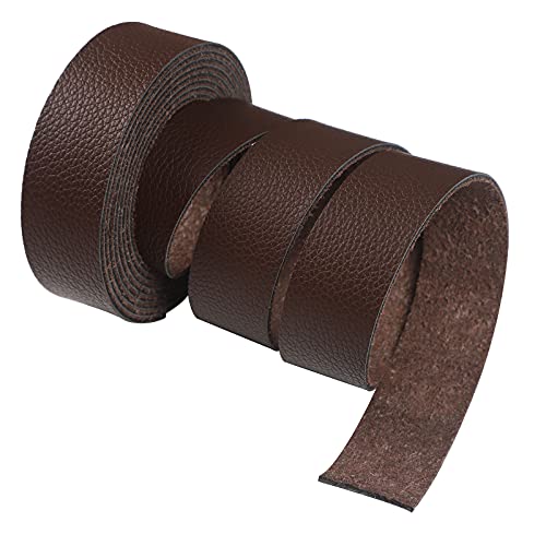 Cdy Lychee Pattern Dark Brown Leather Strap 90 Inches Long 1 Inch Wide, Leather Belt Strips Very Suitable For Diy Craft Projects, Pet Collars,Belts, Keychains,Jewelry, Leather Watch (Dark Brown) #TOP11
